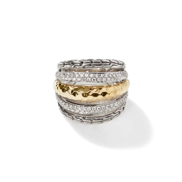 Palu Pavé Split Band Ring Size 8 - Picture 1 of 7